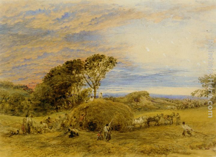 The Harvest Field painting - John Linnell The Harvest Field art painting
